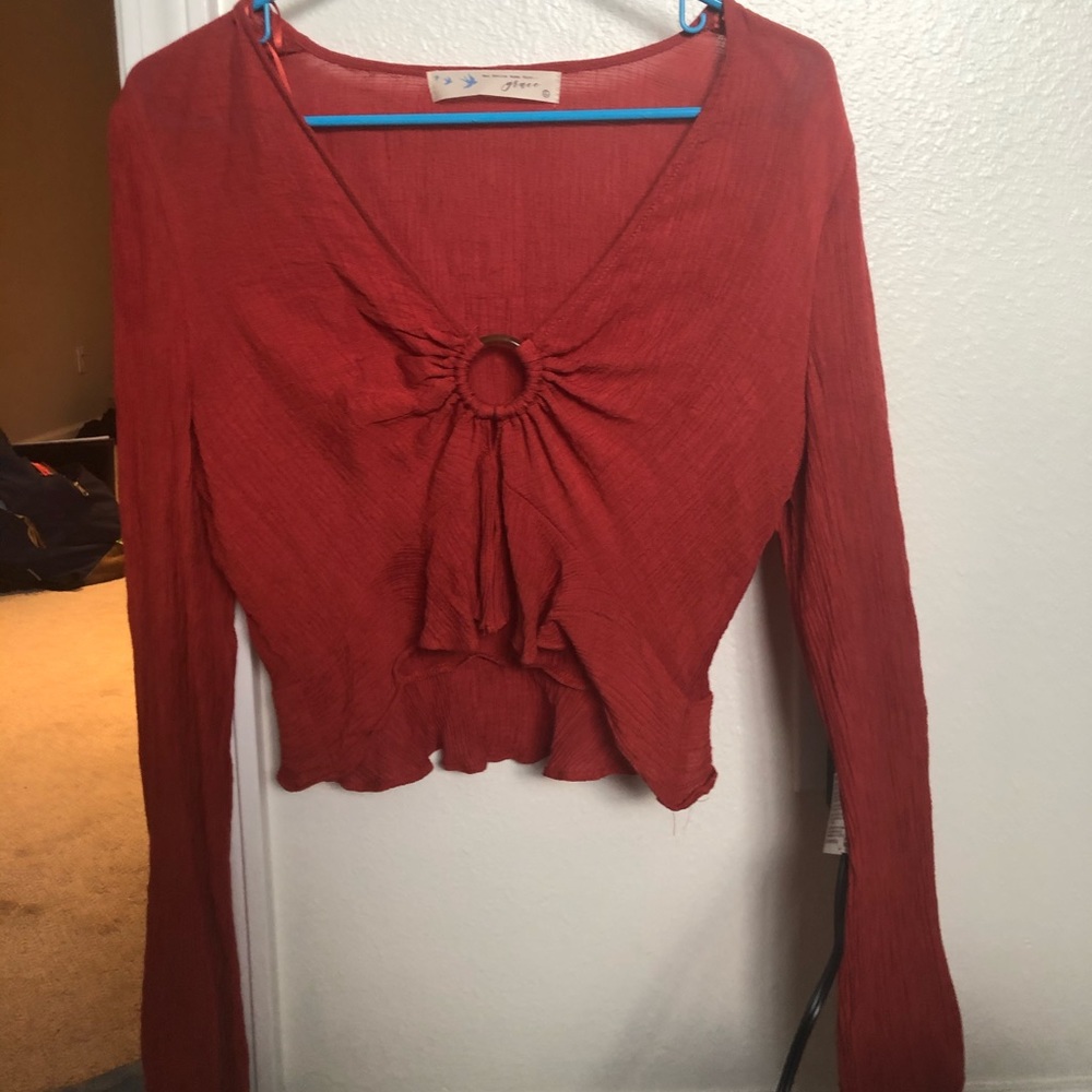 Open front blouse